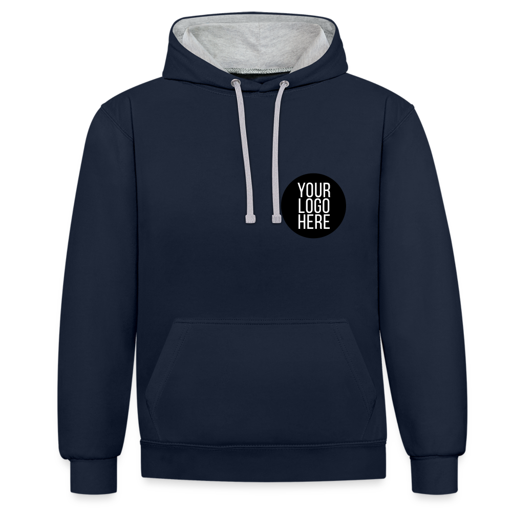 Contrast Colour Hoodie - navy/heather grey