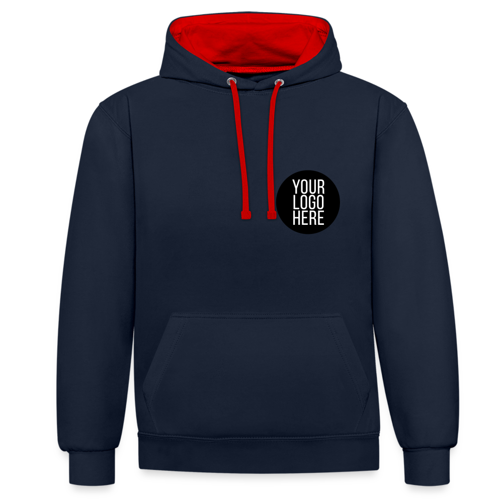 Contrast Colour Hoodie - navy/red