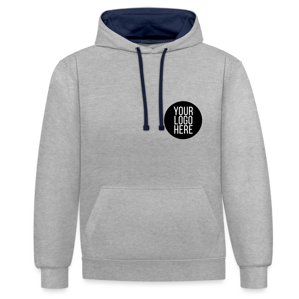 Contrast Colour Hoodie - heather grey/navy