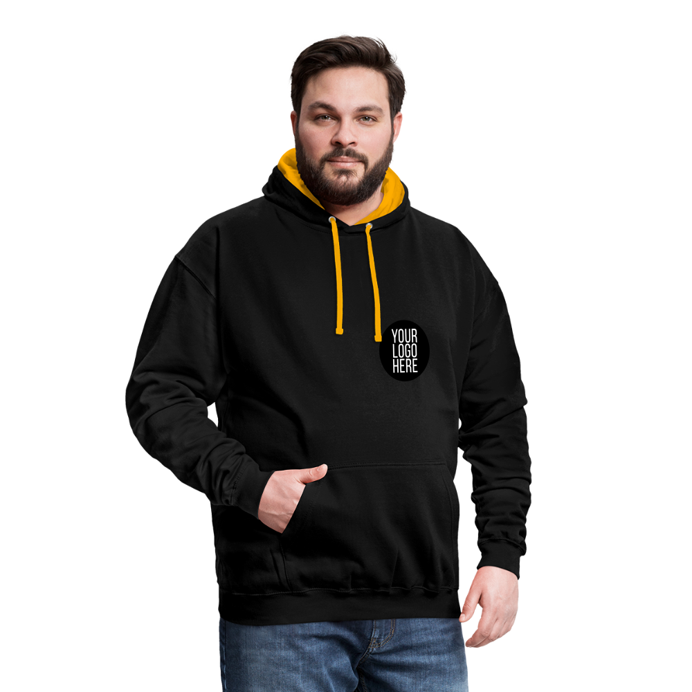 Contrast Colour Hoodie - black/gold