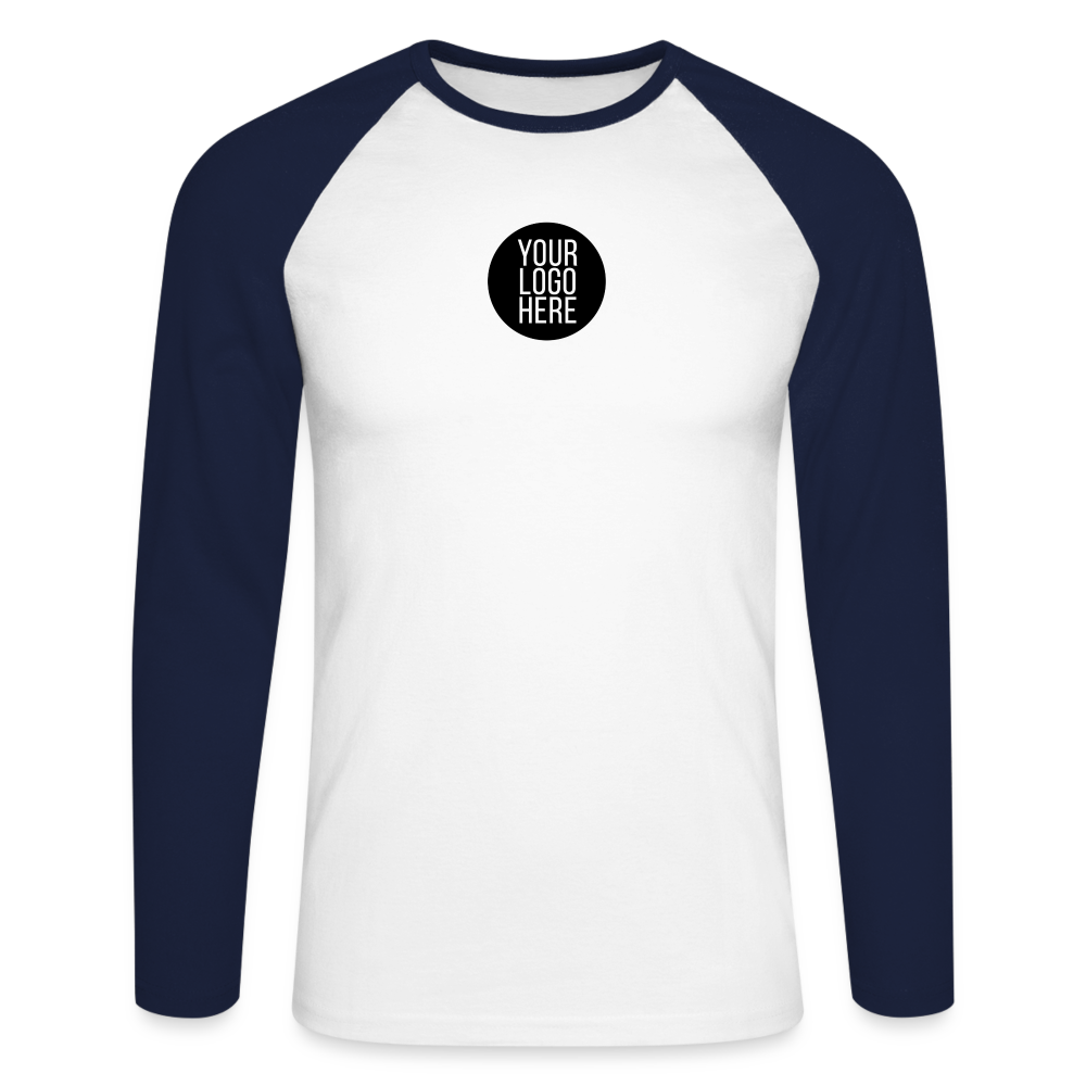 Men’s Long Sleeve Baseball T-Shirt - white/navy